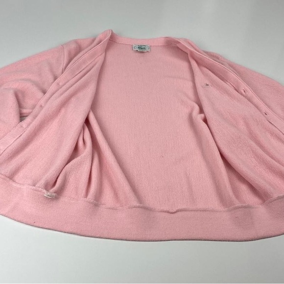 Vintage Izod Lacoste Cardigan Sweater Mens Size Small Pink Casual - Picture 5 of 12